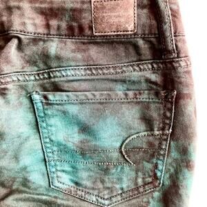 American Eagle Outfitters Stretch Pants Brown and Turquoise